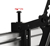 Arms feature levelling screws to adjust the screen height